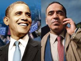 Barack Obama and Garry Kasparov.  Collage by kasparov.ru