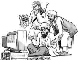 Extremism on the internet cartoon.  Source: gazeta.spb.ru