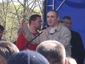 Garry Kasparov at the May 1st event.  Image by Kirill Byutner