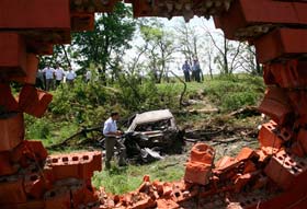 Ingushetia suicide bombing debris.  Source: AP photo