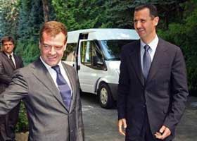 Medvedev meets al-Assad. Source: AFP (c)
