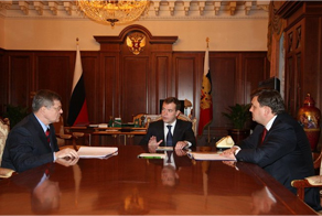 Meeting with Medvedev, Chaika, and Chuychenko. Source: Kremlin.ru