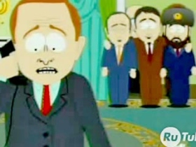 Putin appears on South Park.  Source: rutube.ru