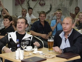 Putin & Medvedev in Sochi in August. Source: Reuters