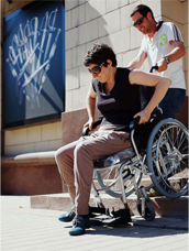 Attempting to go about Moscow in a wheelchair. Source: Bolshoi Gorod magazine