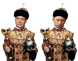 Medvedev and Putin as tsar. Source: Yezhednevny Zhurnal